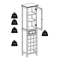 Winsome Burgundy Wine Display Tower, Black - 20667