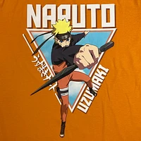 Naruto Mens pj set. This pyjama set for men consists of a short sleeve crew neck tee shirt and knee length shorts with elastic waist band and drawstring and