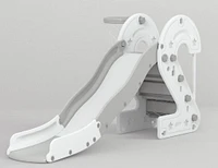 KidsVIP Indoor/Outdoor Number Edition Slide with Full Step and Basketball Ring for Toddlers and Infants