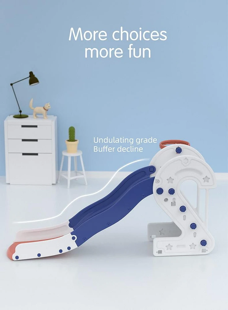 KidsVIP Indoor/Outdoor Number Edition Slide with Full Step and Basketball Ring for Toddlers and Infants