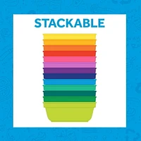 Bols Réutilisables en Plastique de 12 Oz. Re Play Fabriqués aux USA, Paquet de 3 Sans Couvercle - Bols Lavables au Lave-Vaisselle et Micro-ondables pour Collations et Repas Quotidiens - Ensemble de Bols pour Tout-petits, Bleu Authentique