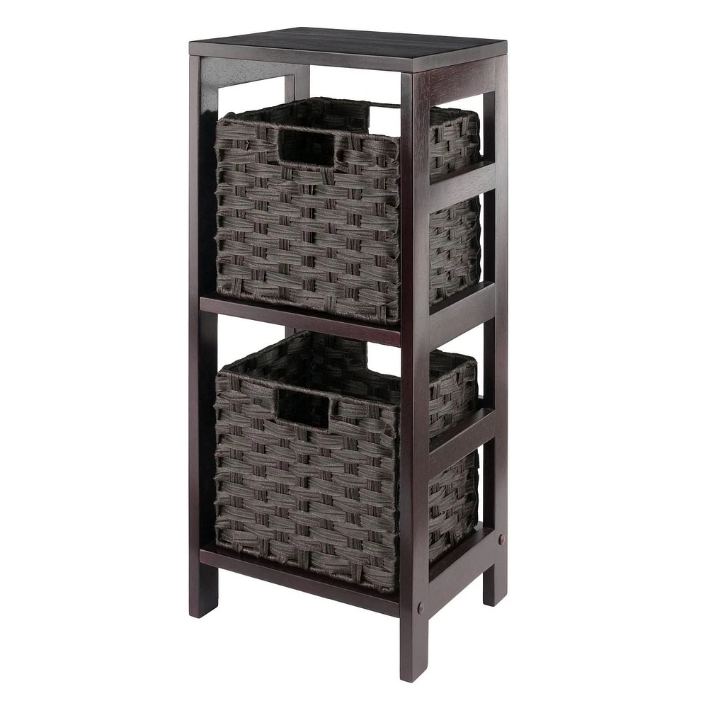 Leo 3pc Storage Shelf with Basket Set