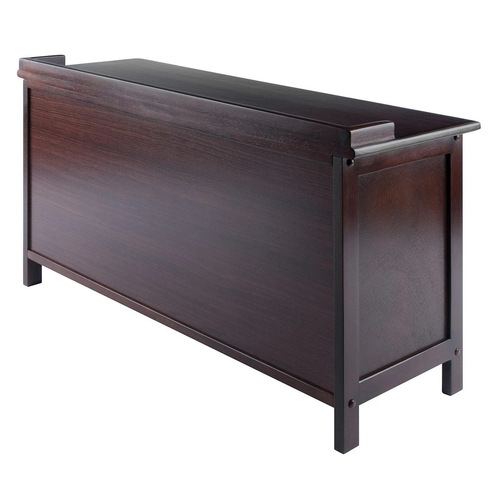 Adriana 4pc Storage bench with baskets in walnut