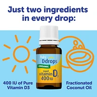 Baby Ddrops® Liquid Vitamin D3 Vitamin Supplement, 400 IU, 2.5 ml, 90 drops