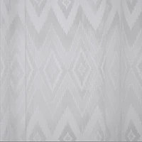 Caricia Home Grooved Sheer Chevron Geometric Voile Rod Pocket Curtain Panel, One (1) Piece, 54 x 95, White