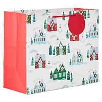 Hallmark Large Horizontal Christmas Gift Bag (Snowy Houses)