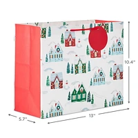 Hallmark Large Horizontal Christmas Gift Bag (Snowy Houses)