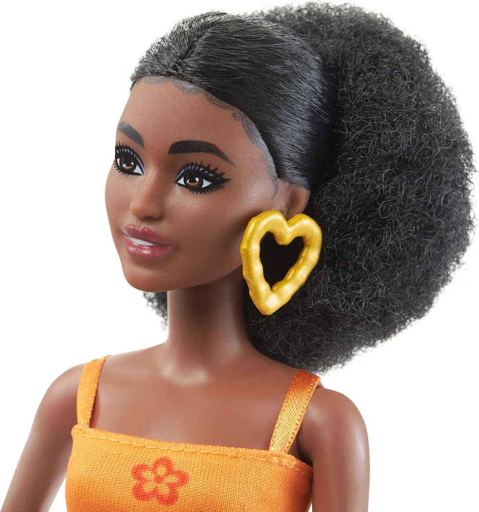 Barbie Doll, Curly Black Hair and Petite Body, Barbie Fashionistas, Ages 3+