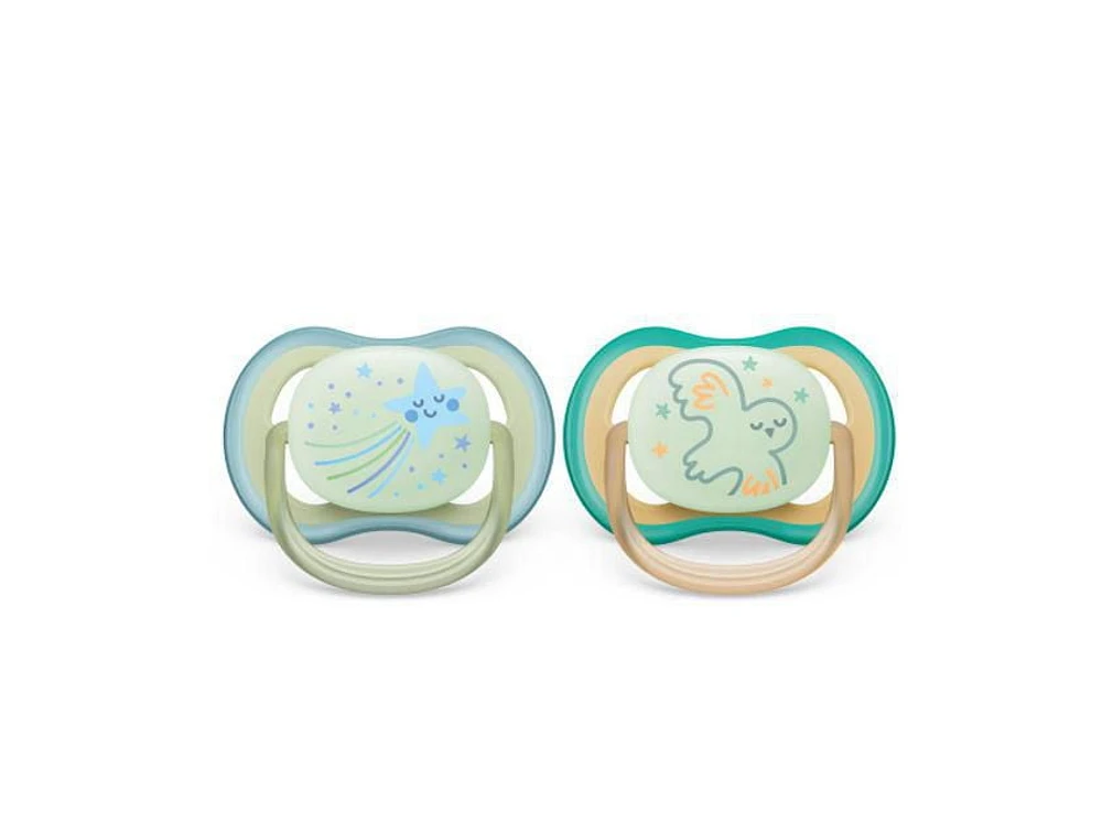 Suce ultra-aérée Philips Avent, étoile souriante / hibou,SCF376/18 Suce ultra-aérée Avent étoile souriante / hibou