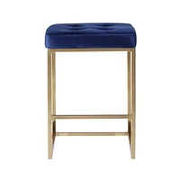 Pipe II Counter Stool in Blue and Gold color - Set of 2