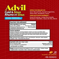Decongestant Advil Cold & Sinus - 40 caplets 40 caplets