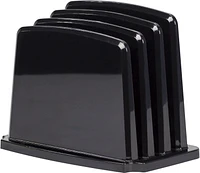 Storex Modern Gloss Vertical Sorter, Black, 4-Pack