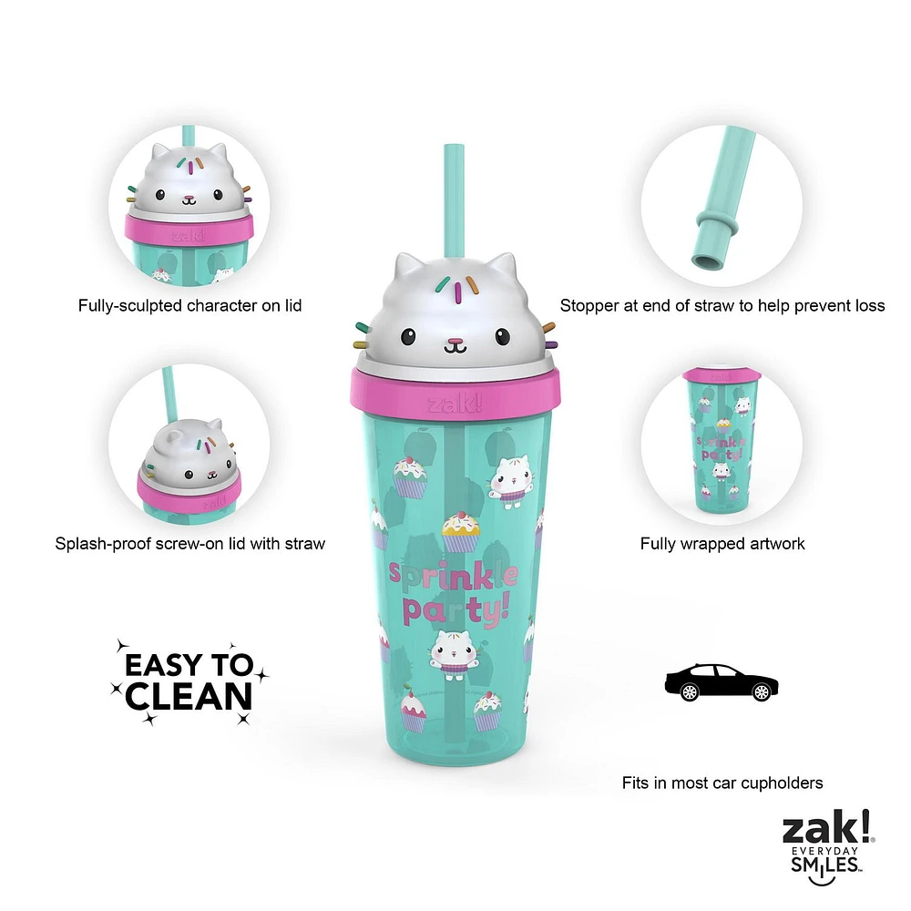 Zak Designs Gabby's Dollhouse 18oz Super Sipper Tumbler, Gabby18oz Super Sipper Tumbler