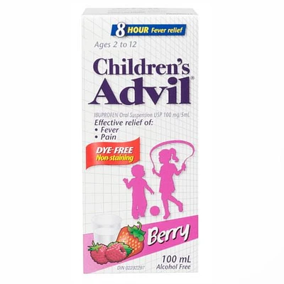 Children's Advil Suspension Dye-Free Berry 100 ml, 100ml