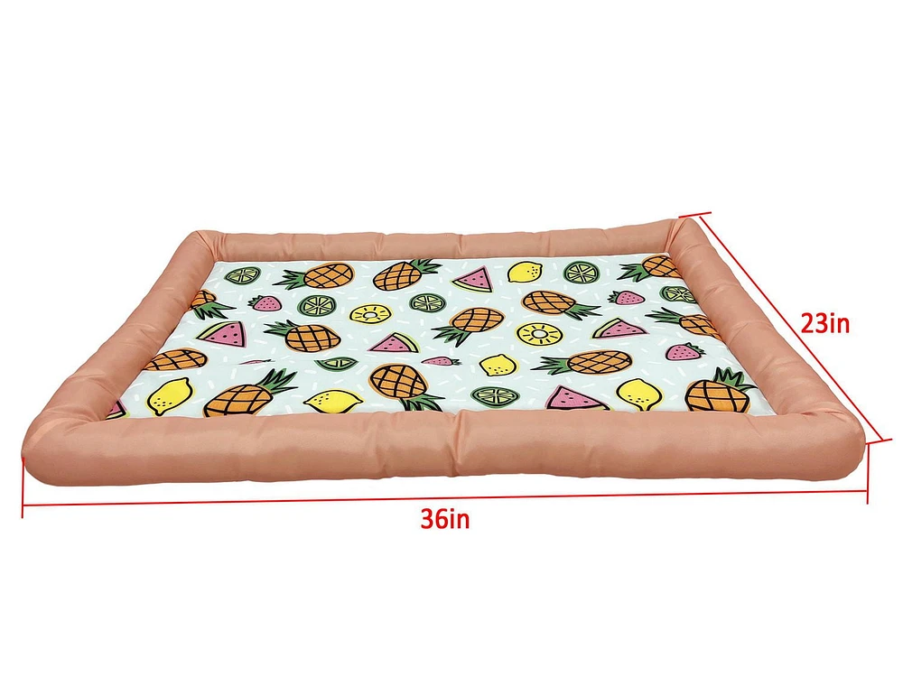 Pet spaces 36x23in cooling dog bolster crate mat