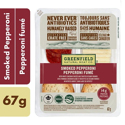 Greenfield Natural Meat Co Smoked Pepperoni Snack Kit, 67 g