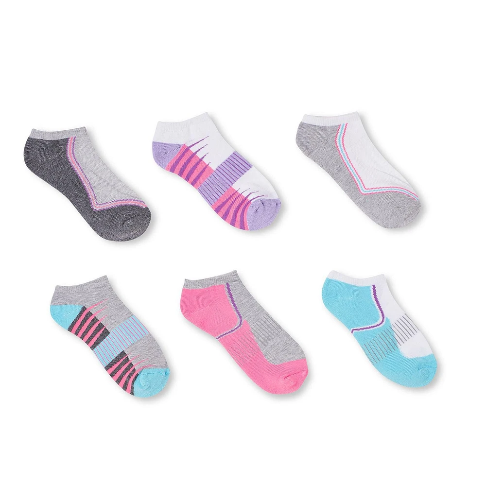 Lot de 6 paires de socquettes Athletic Works pour filles