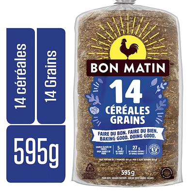 Bon Matin™  14 Grain Sliced Bread, 595 g