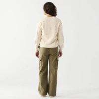 DV Pantalon cargo à taille haute et coupe décontractée avec ceinture élastique Pantalon cargo taille haute, coupe relaxante