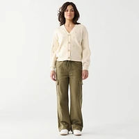 DV Pantalon cargo à taille haute et coupe décontractée avec ceinture élastique Pantalon cargo taille haute, coupe relaxante