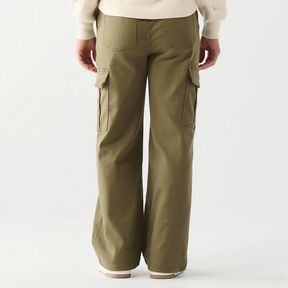 DV Pantalon cargo à taille haute et coupe décontractée avec ceinture élastique Pantalon cargo taille haute, coupe relaxante