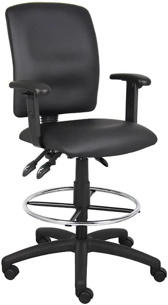 Nicer Furniture Multi-Function Leather Drafting Chair with Adjustable T-arms