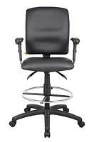 Nicer Furniture Multi-Function Leather Drafting Chair with Adjustable T-arms