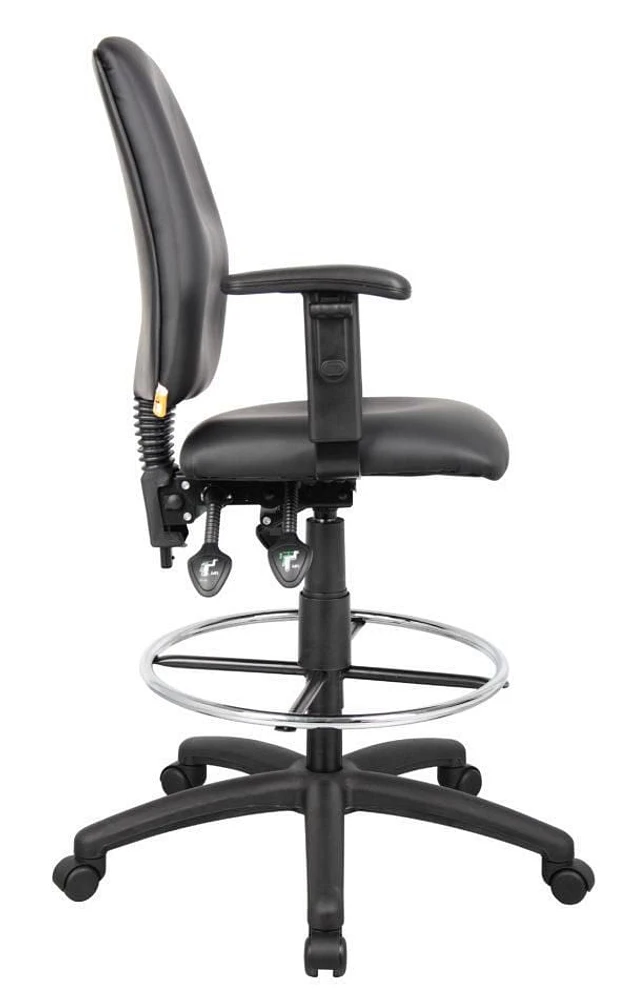 Nicer Furniture Multi-Function Leather Drafting Chair with Adjustable T-arms