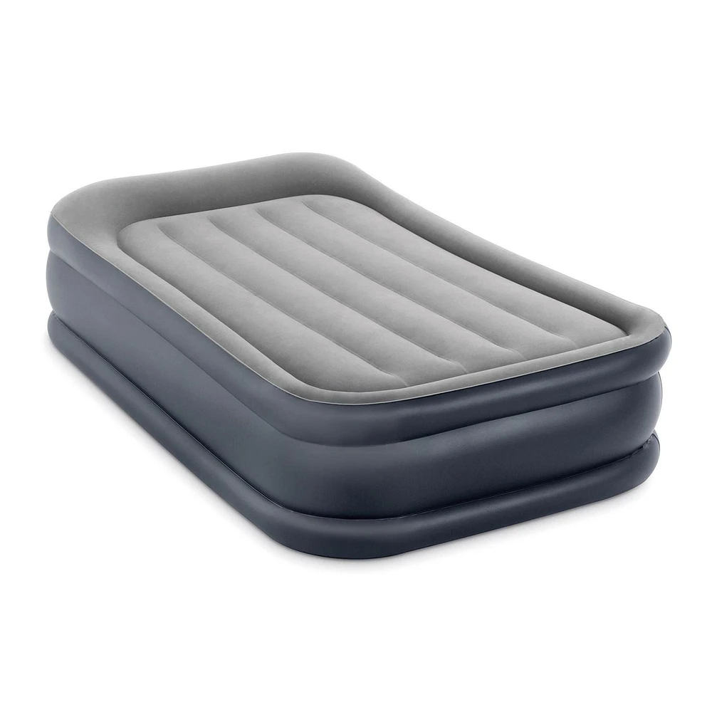 INTEX Dura-BeamÂ® Deluxe Pillow Rest Raised Air Mattress, 16.5in. Twin, with Fiber-Tech® Construction