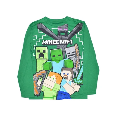 Minecraft Boys Mine Chase Long Sleeve T-Shirt