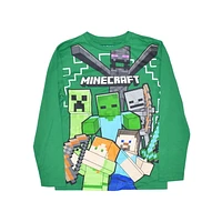 Minecraft Boys Mine Chase Long Sleeve T-Shirt