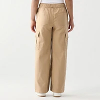 DV Pantalon cargo à taille haute et coupe décontractée avec ceinture élastique haute, relaxante