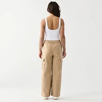 DV Pantalon cargo à taille haute et coupe décontractée avec ceinture élastique haute, relaxante