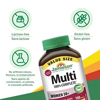 Jamieson 100% Complete Multivitamin for Women 50+ Value Size, 160 Caplets