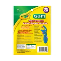 GUM®  Crayola™ Kids’ Flossers, Fluoride Coated, Grape Flavour, Ages 3+, 75 Count