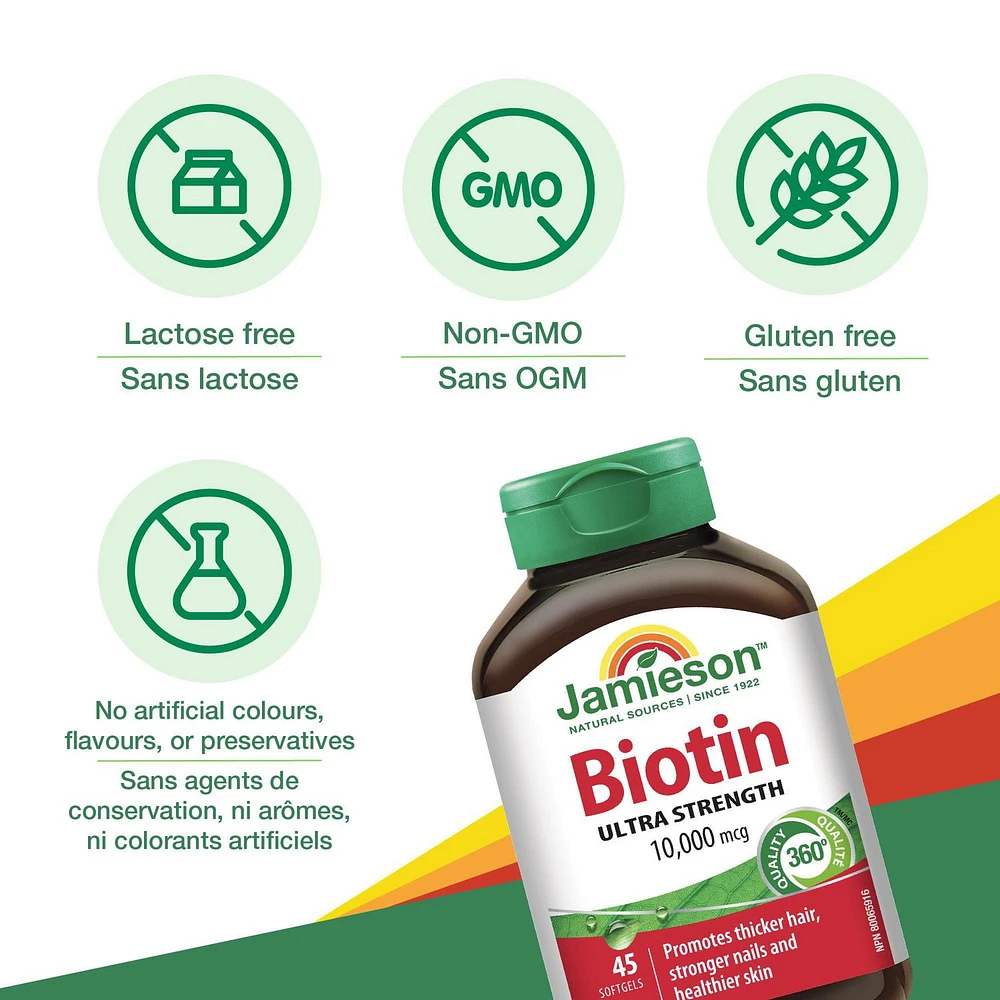 Jamieson Gélules de Biotine 10 000 mcg 45 gélules
