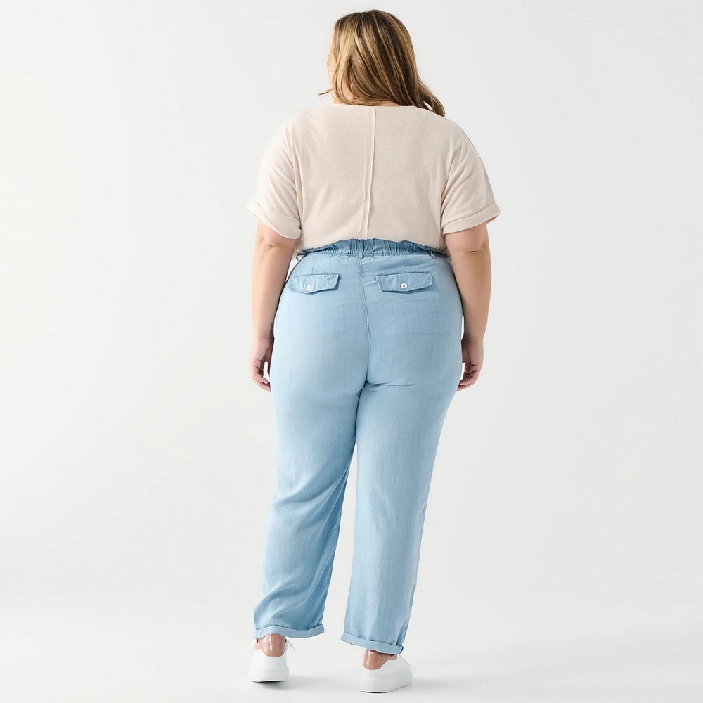 DV Pantalon en tencel avec poches plaquée