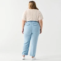 DV Pantalon en tencel avec poches plaquée
