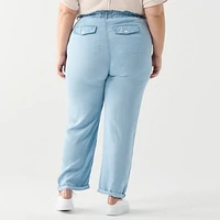 DV Pantalon en tencel avec poches plaquée