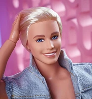 Barbie The Movie Collectible Ken Doll Wearing All-Denim Matching Set with Original Ken Signature Underwear