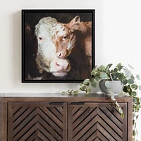 hometrends Soft Modern Cow and Calf Canvas Art