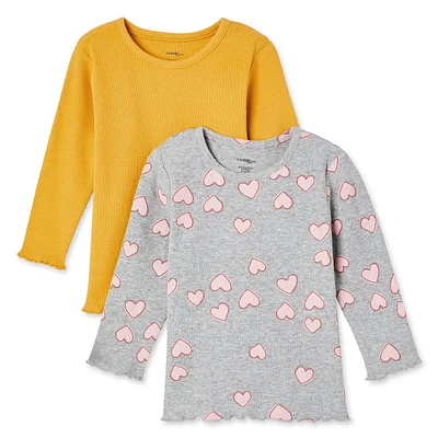 Lot de 2 t-shirts côtelés George pour bébés filles