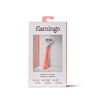 Flamingo Women's 5-blade Razor with Replacement Blade Cartridge - Pomelo