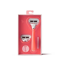 Flamingo Women's 5-blade Razor with Replacement Blade Cartridge - Pomelo