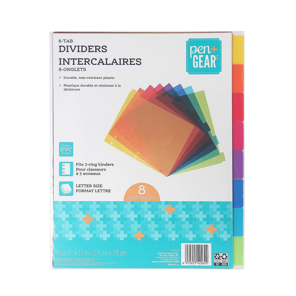 Poly 8 Tab Dividers, 8 Tab Divider