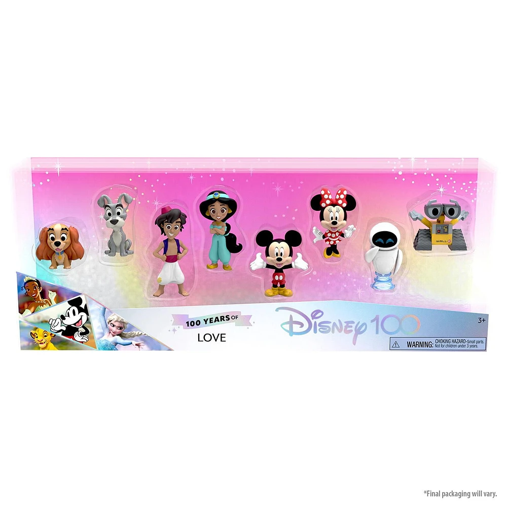 Disney100 Years of Love Celebration Collection Limited Edition 8-Piece Figure Pack