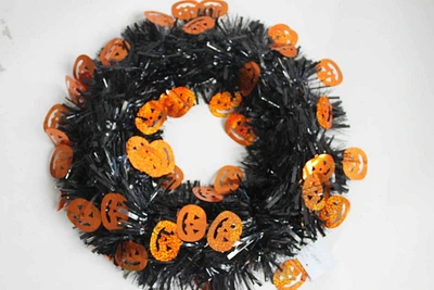 Halloween Tinsel Wreath