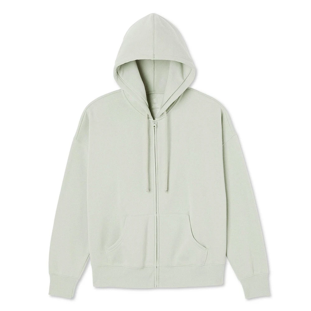 Haut à capuchon surdimensionné zippé sur la longueur No Boundaries pour femmes Tailles TP–TTG