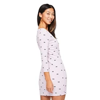 Robe côtelée à encolure Henley No Boundaries pour femmes
