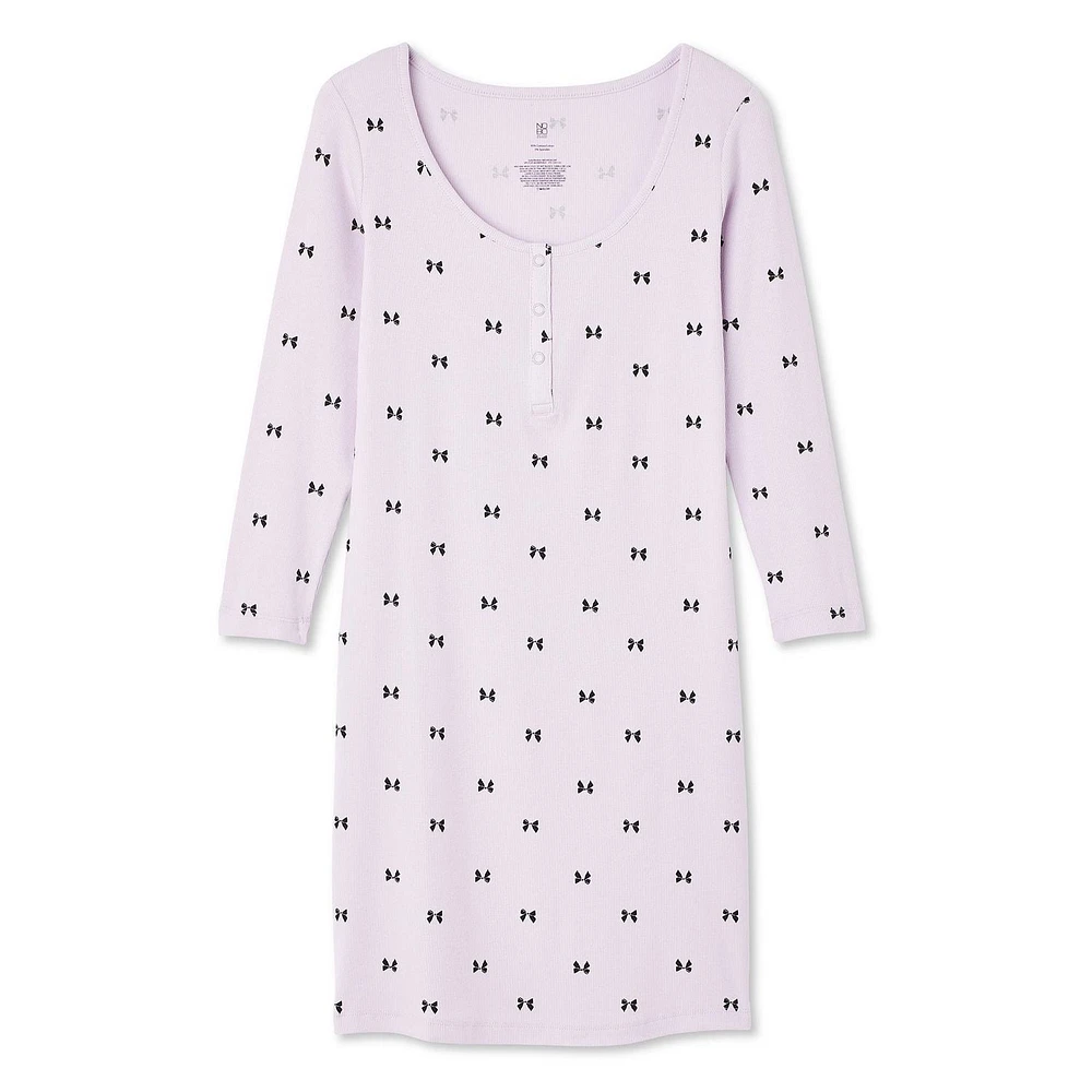 Robe côtelée à encolure Henley No Boundaries pour femmes